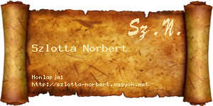 Szlotta Norbert névjegykártya